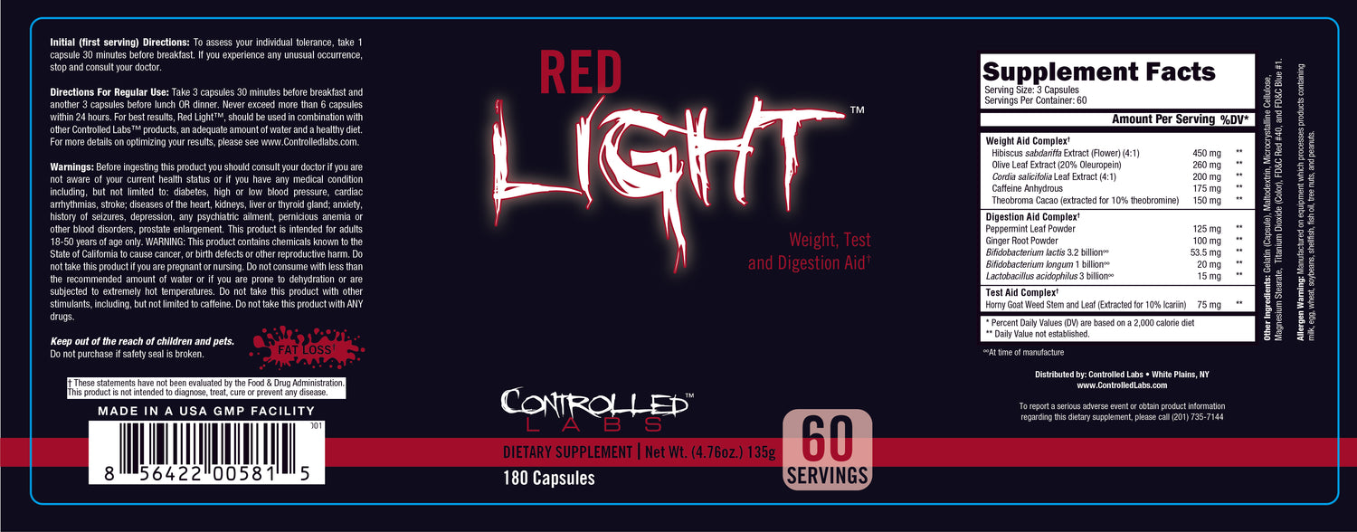 red light 60 label