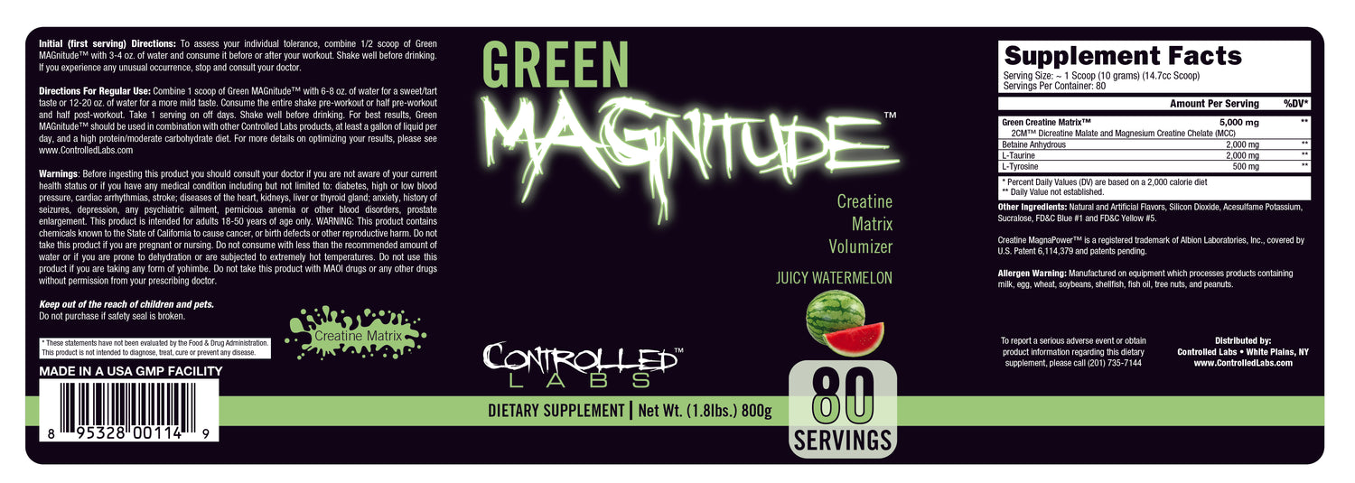 green magnitude watermelon label