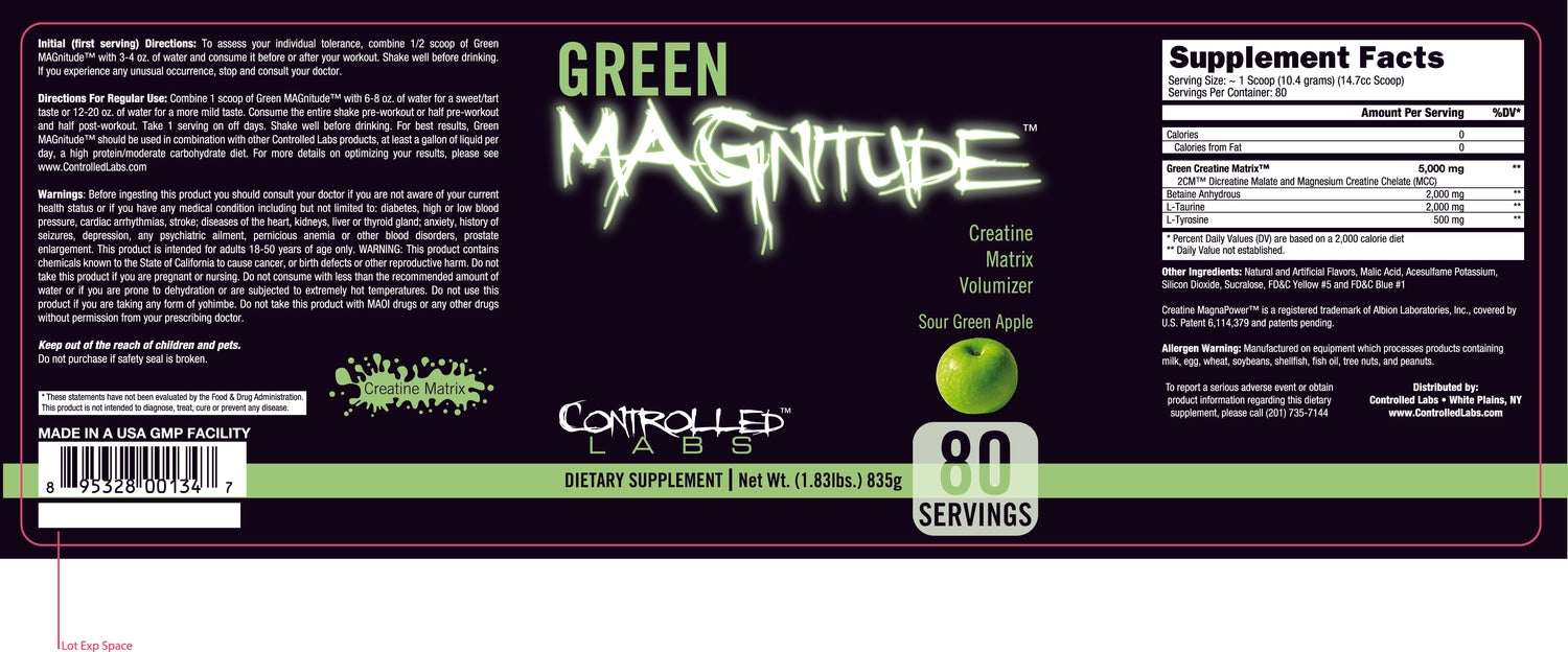 green magnitude sour apple 80 label