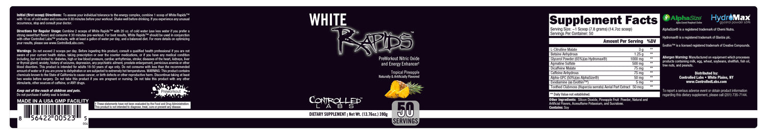 white warped 50 pineapple label