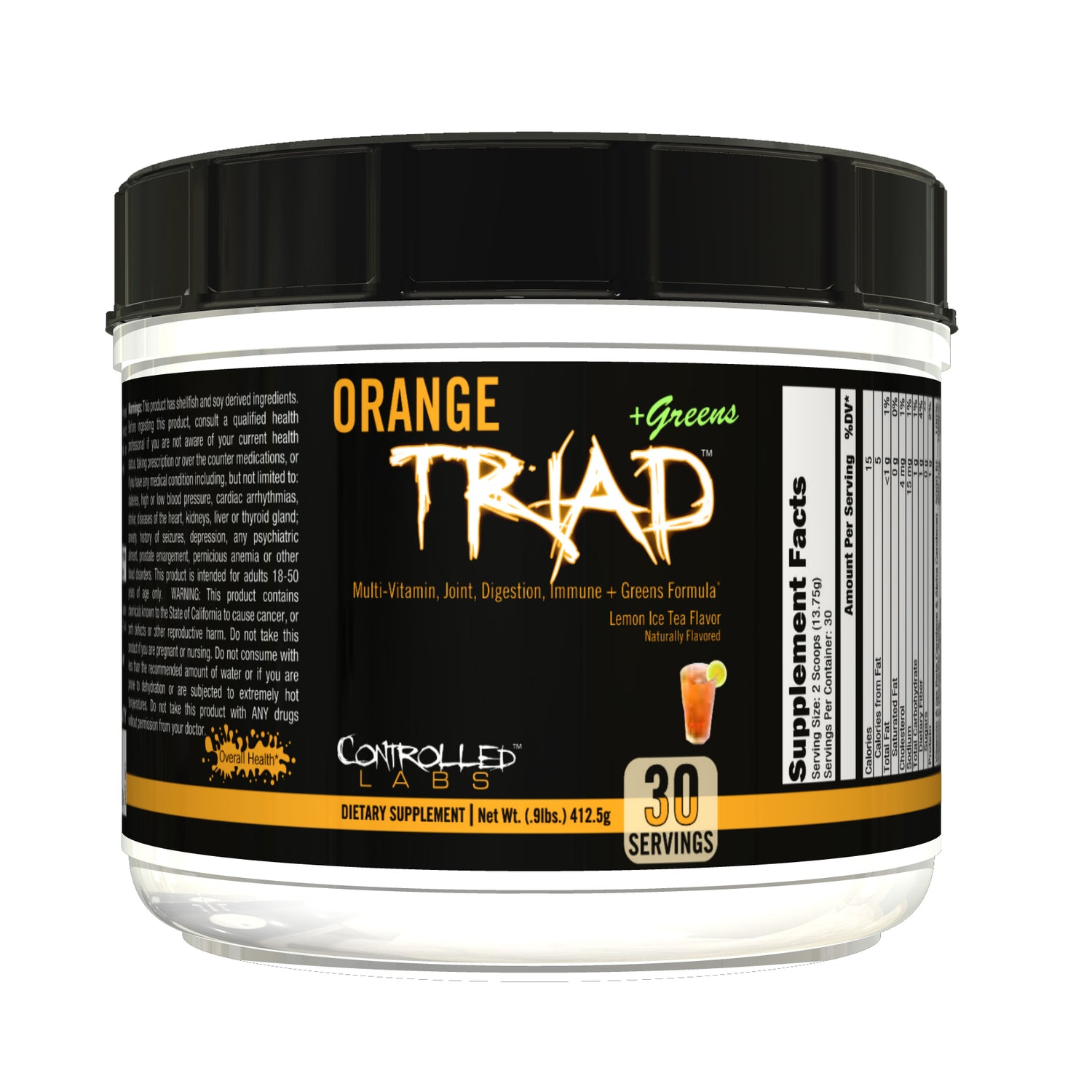 orange triad + greens iced tea rendering