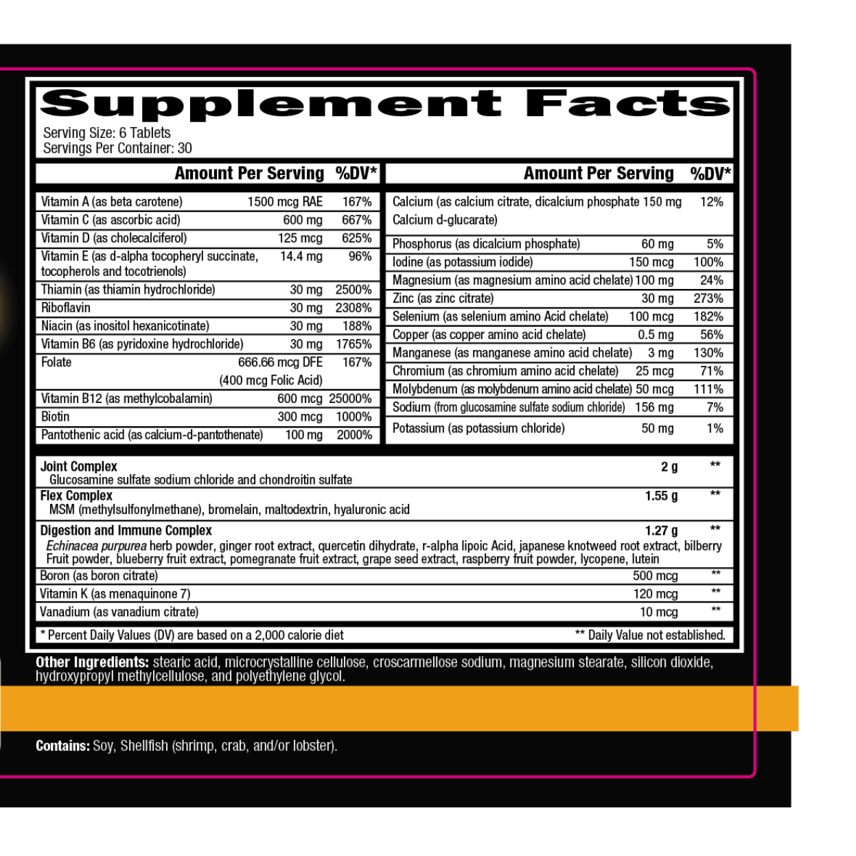 Orange Triad Supplement Facts