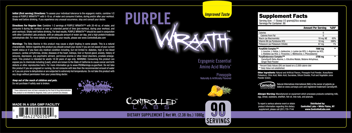 purple wraath pineapple label