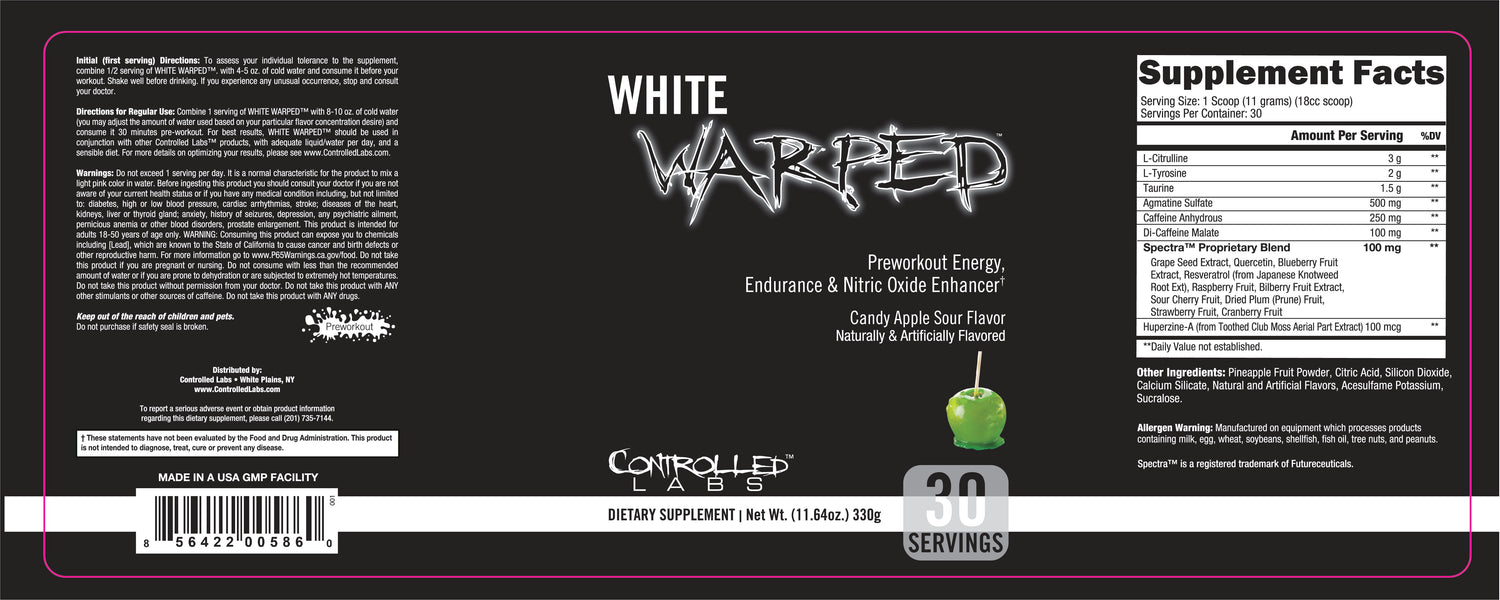 white warped candy apple sour label