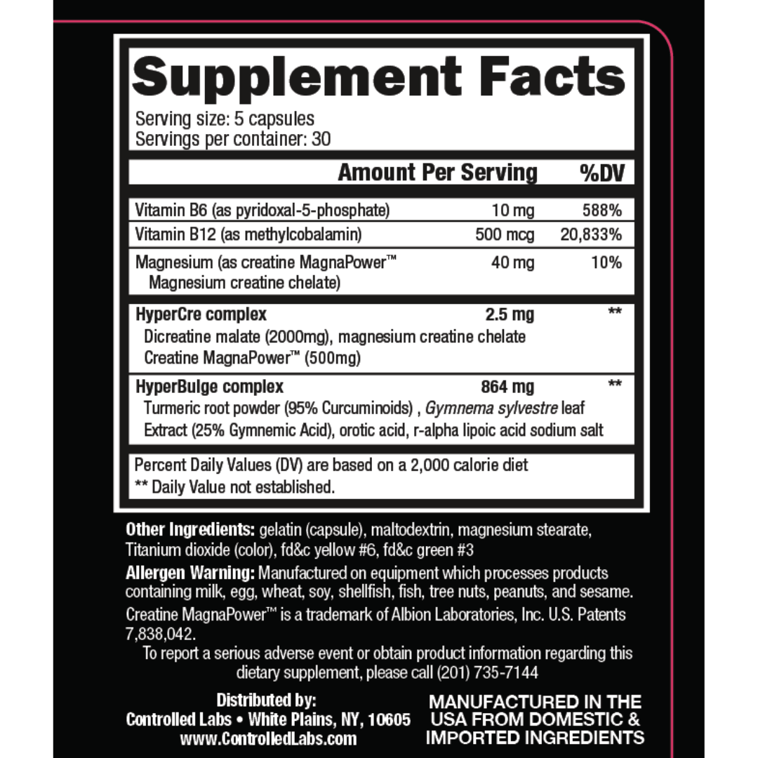 Green BULGE | Supplement Facts