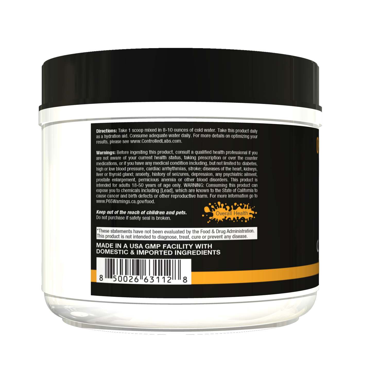 Orange HydraPush Electrolyte Powder