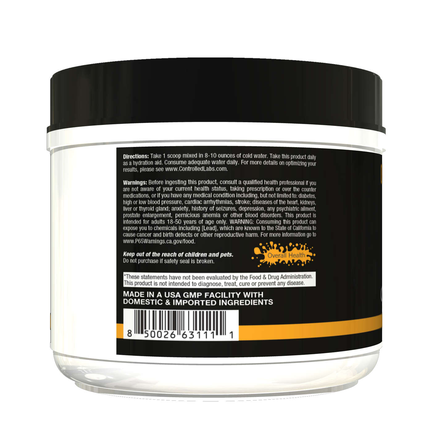 Orange HydraPush Electrolyte Powder