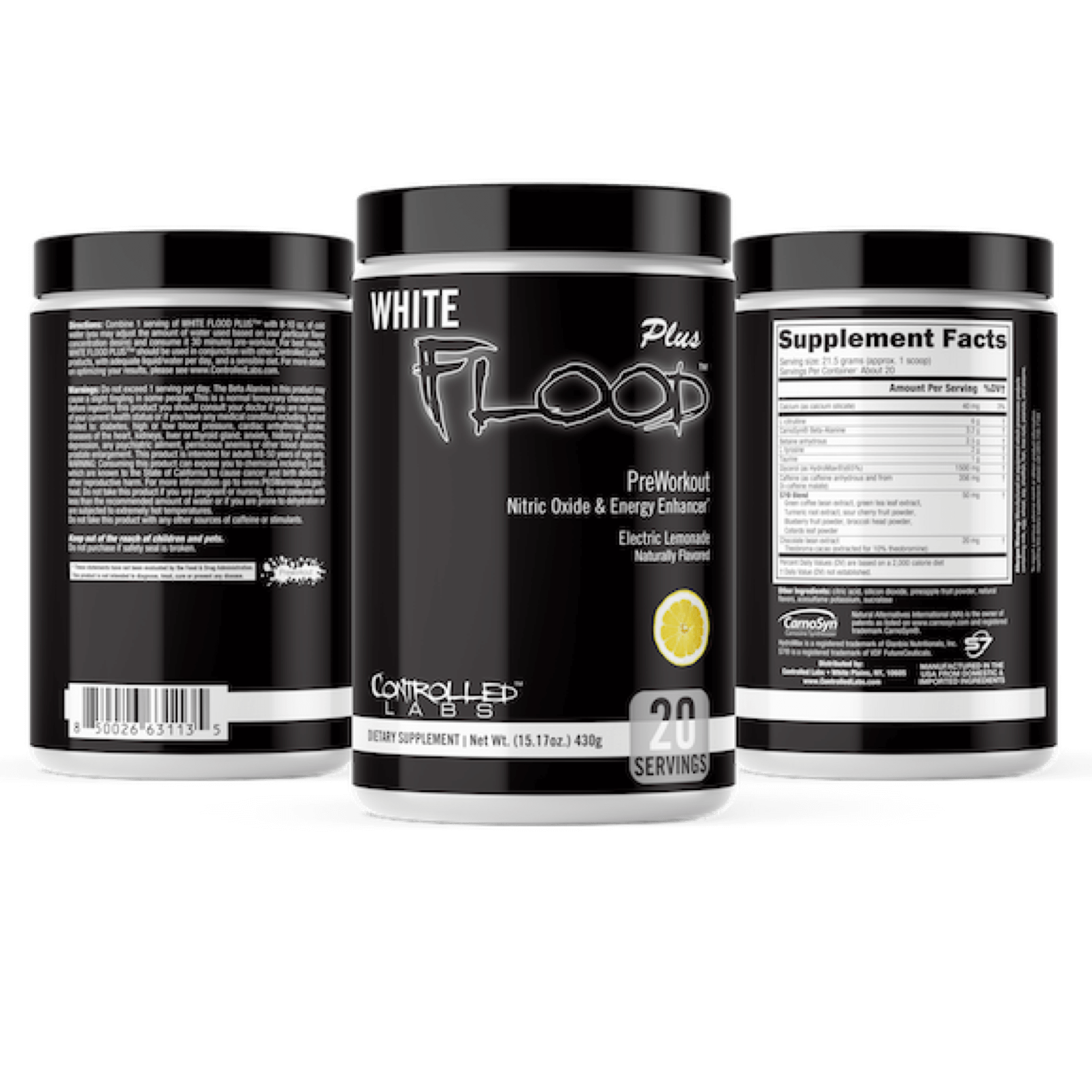 White Flood Plus Preworkout Nitric Oxide and Energy Enhancer